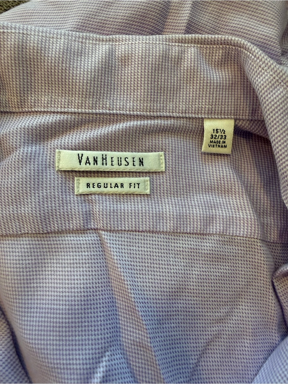 🫶🏻 Van Heusen Lavender Button-Up Shirt - Casual Long Sleeve 15 1/2 32/33 NWOT - Picture 4 of 4
